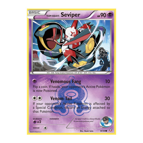 Team Aqua's Seviper 9/34 XY Double Crisis Common Pokemon Card NEAR MINT TCG