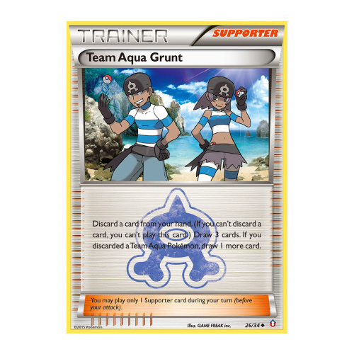 Team Aqua Grunt 26/34 XY Double Crisis Uncommon Trainer Pokemon Card NEAR MINT TCG
