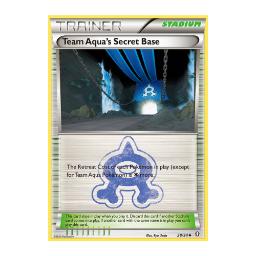Team Aqua's Secret Base 28/34 XY Double Crisis Uncommon Trainer Pokemon Card NEAR MINT TCG