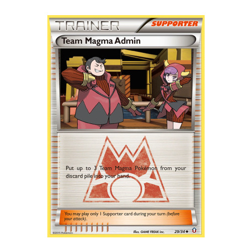 Team Magma Admin 29/34 XY Double Crisis Uncommon Trainer Pokemon Card NEAR MINT TCG