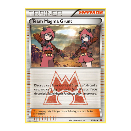 Team Magma Grunt 30/34 XY Double Crisis Uncommon Trainer Pokemon Card NEAR MINT TCG