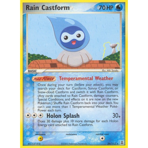 Rain Castform 26/113 EX Delta Species Rare Pokemon Card NEAR MINT TCG