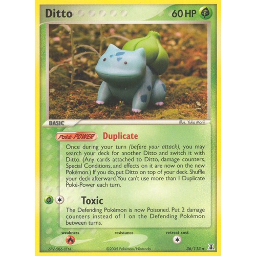 Ditto (Bulbasaur) 36/113 EX Delta Species Uncommon Pokemon Card NEAR MINT TCG