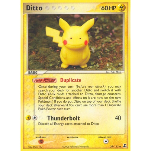 Ditto (Pikachu) 39/113 EX Delta Species Uncommon Pokemon Card NEAR MINT TCG