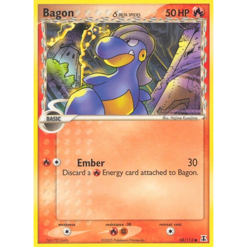 Bagon (Delta Species) 58/113 EX Delta Species Common Pokemon Card NEAR MINT TCG