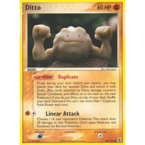 Ditto (Geodude) 62/113 EX Delta Species Common Pokemon Card NEAR MINT TCG