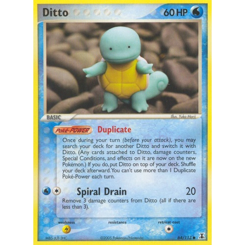Ditto (Squirtle) 64/113 EX Delta Species Common Pokemon Card NEAR MINT TCG
