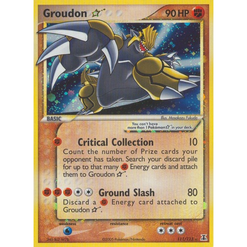 Groudon Gold Star 111/113 EX Delta Species Holo Ultra Rare Pokemon Card NEAR MINT TCG