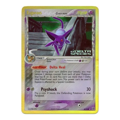 Espeon (Delta Species) 4/113 EX Delta Species Reverse Holo Rare Pokemon Card NEAR MINT TCG