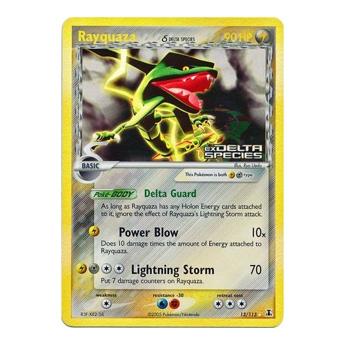 Rayquaza (Delta Species) 13/113 EX Delta Species Reverse Holo Rare Pokemon Card NEAR MINT TCG