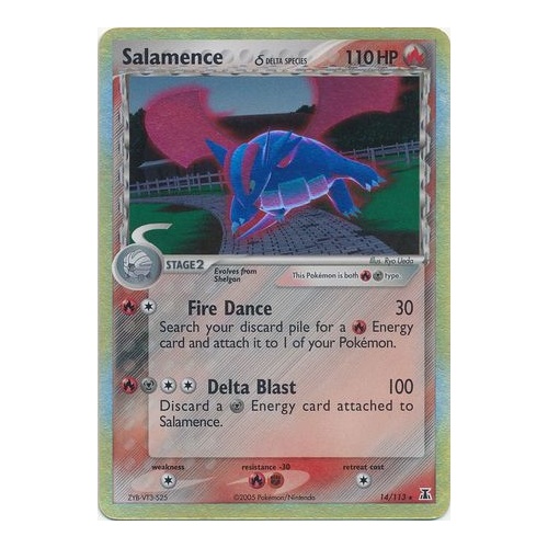 Salamence (Delta Species) 14/113 EX Delta Species Reverse Holo Rare Pokemon Card NEAR MINT TCG