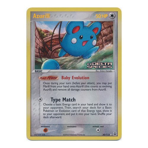 Azurill 20/113 EX Delta Species Reverse Holo Rare Pokemon Card NEAR MINT TCG