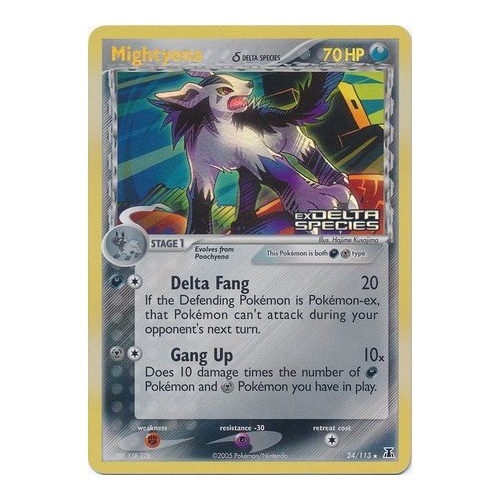 Mightyena (Delta Species) 24/113 EX Delta Species Reverse Holo Rare Pokemon Card NEAR MINT TCG