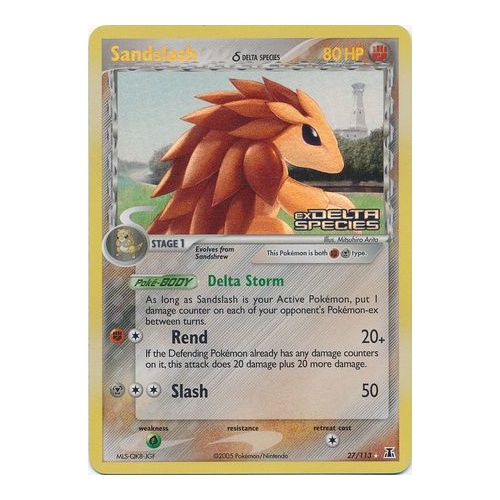 Sandslash (Delta Species) 27/113 EX Delta Species Reverse Holo Rare Pokemon Card NEAR MINT TCG