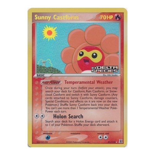 Sunny Castform 31/113 EX Delta Species Reverse Holo Rare Pokemon Card NEAR MINT TCG