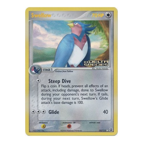 Swellow 32/113 EX Delta Species Reverse Holo Rare Pokemon Card NEAR MINT TCG