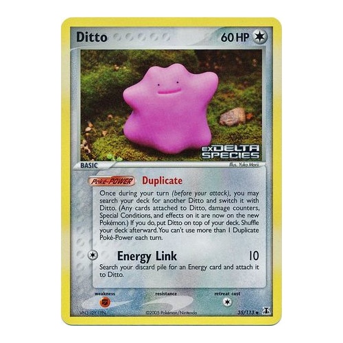 Ditto 35/113 EX Delta Species Reverse Holo Uncommon Pokemon Card NEAR MINT TCG