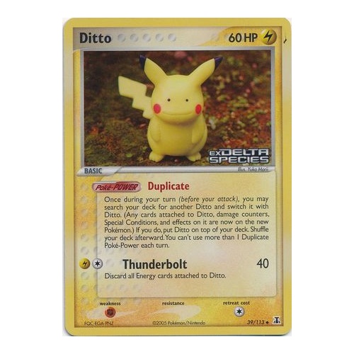 Ditto (Pikachu) 39/113 EX Delta Species Reverse Holo Uncommon Pokemon Card NEAR MINT TCG