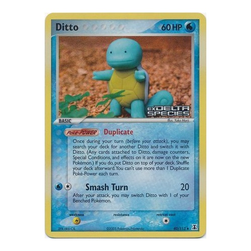 Ditto (Squirtle) 40/113 EX Delta Species Reverse Holo Uncommon Pokemon Card NEAR MINT TCG