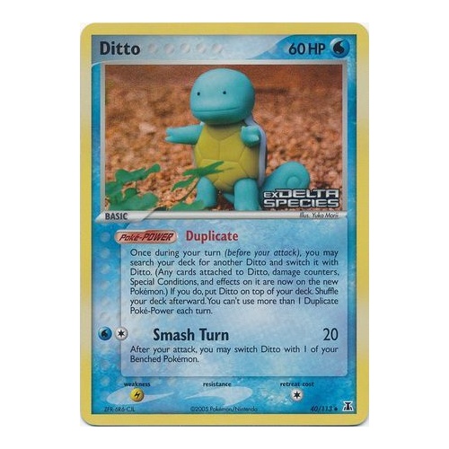 Ditto (Squirtle) 40/113 EX Delta Species Reverse Holo Uncommon Pokemon Card NEAR MINT TCG