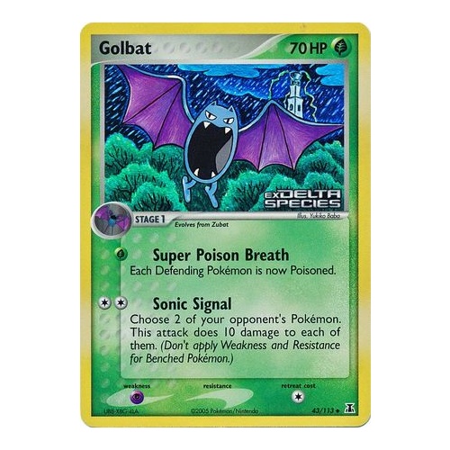 Golbat 43/113 EX Delta Species Reverse Holo Uncommon Pokemon Card NEAR MINT TCG
