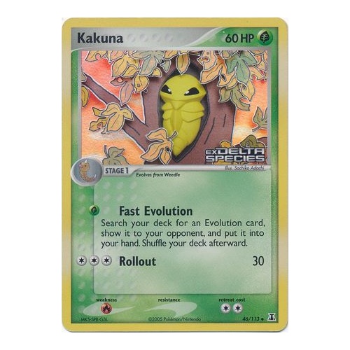 Kakuna 46/113 EX Delta Species Reverse Holo Uncommon Pokemon Card NEAR MINT TCG