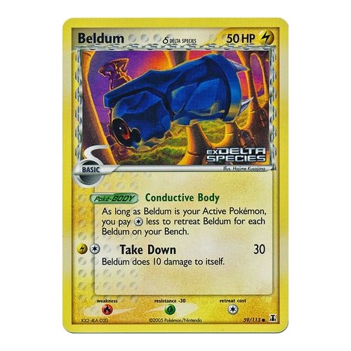 Beldum (Delta Species) 59/113 EX Delta Species Reverse Holo Common Pokemon Card NEAR MINT TCG