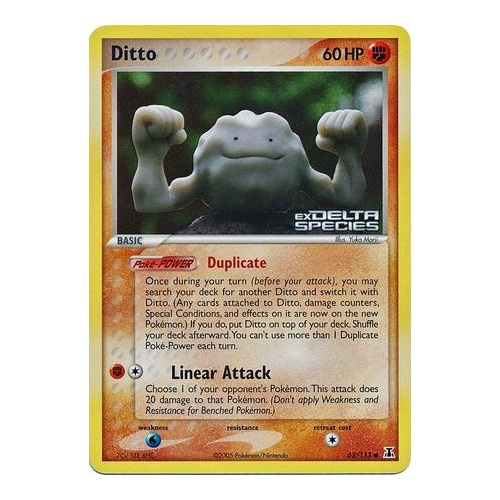 Ditto (Geodude) 62/113 EX Delta Species Reverse Holo Common Pokemon Card NEAR MINT TCG