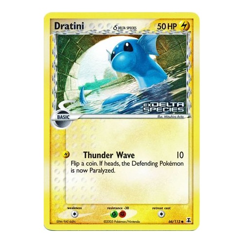Dratini (Delta Species) 66/113 EX Delta Species Reverse Holo Common Pokemon Card NEAR MINT TCG