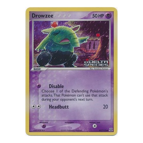Drowzee 67/113 EX Delta Species Reverse Holo Common Pokemon Card NEAR MINT TCG