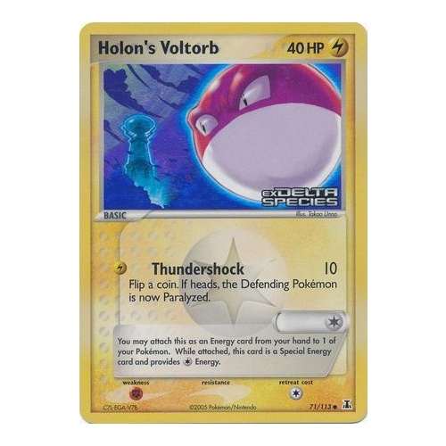 Holon's Voltorb 71/113 EX Delta Species Reverse Holo Common Pokemon Card NEAR MINT TCG