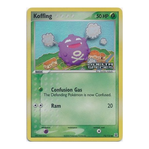 Koffing 72/113 EX Delta Species Reverse Holo Common Pokemon Card NEAR MINT TCG