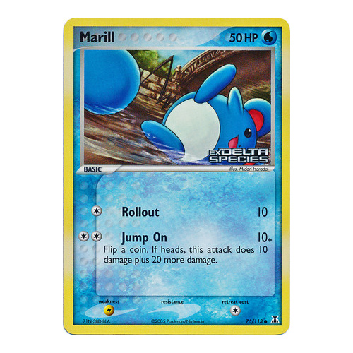 Marill 76/113 EX Delta Species Reverse Holo Common Pokemon Card NEAR MINT TCG