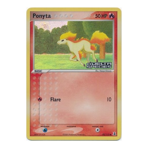 Ponyta 78/113 EX Delta Species Reverse Holo Common Pokemon Card NEAR MINT TCG