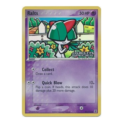 Ralts 81/113 EX Delta Species Reverse Holo Common Pokemon Card NEAR MINT TCG