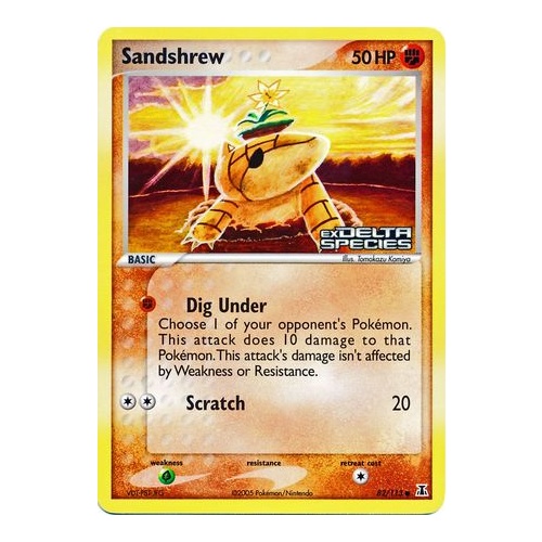 Sandshrew 82/113 EX Delta Species Reverse Holo Common Pokemon Card NEAR MINT TCG