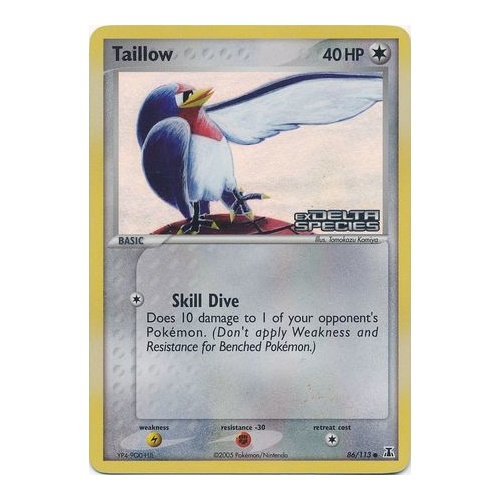 Taillow 86/113 EX Delta Species Reverse Holo Common Pokemon Card NEAR MINT TCG