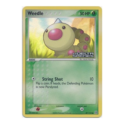 Weedle 87/113 EX Delta Species Reverse Holo Common Pokemon Card NEAR MINT TCG