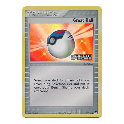 Great Ball 90/113 EX Delta Species Reverse Holo Uncommon Trainer Pokemon Card NEAR MINT TCG