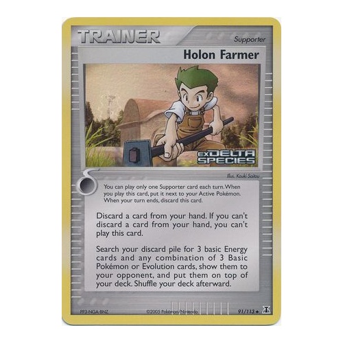 Holon Farmer 91/113 EX Delta Species Reverse Holo Uncommon Trainer Pokemon Card NEAR MINT TCG
