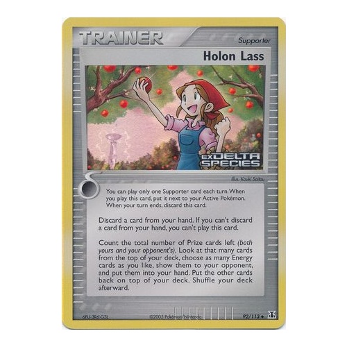 Holon Lass 92/113 EX Delta Species Reverse Holo Uncommon Trainer Pokemon Card NEAR MINT TCG