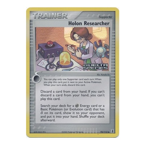 Holon Researcher 95/113 EX Delta Species Reverse Holo Uncommon Trainer Pokemon Card NEAR MINT TCG