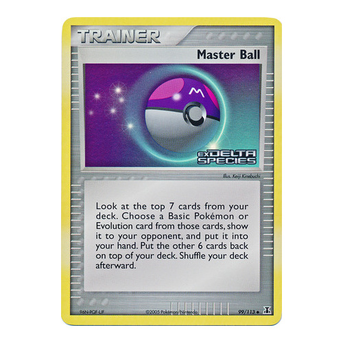 Master Ball 99/113 EX Delta Species Reverse Holo Uncommon Trainer Pokemon Card NEAR MINT TCG