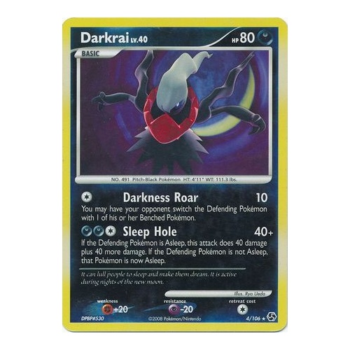 Darkrai 4/106 DP Great Encounters Reverse Holo Rare Pokemon Card NEAR MINT TCG