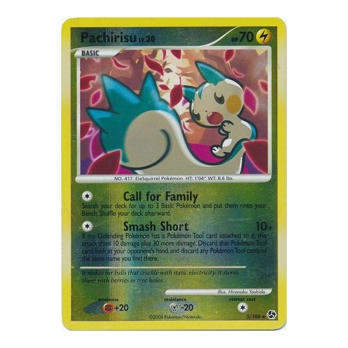 Pachirisu 5/106 DP Great Encounters Reverse Holo Rare Pokemon Card NEAR MINT TCG