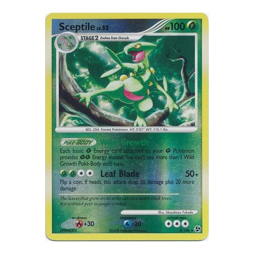 Sceptile 8/106 DP Great Encounters Reverse Holo Rare Pokemon Card NEAR MINT TCG