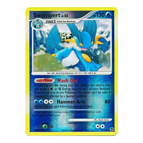 Swampert 9/106 DP Great Encounters Reverse Holo Rare Pokemon Card NEAR MINT TCG