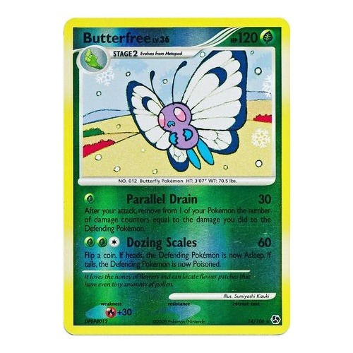 Butterfree 14/106 DP Great Encounters Reverse Holo Rare Pokemon Card NEAR MINT TCG