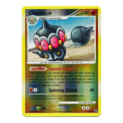 Claydol 15/106 DP Great Encounters Reverse Holo Rare Pokemon Card NEAR MINT TCG