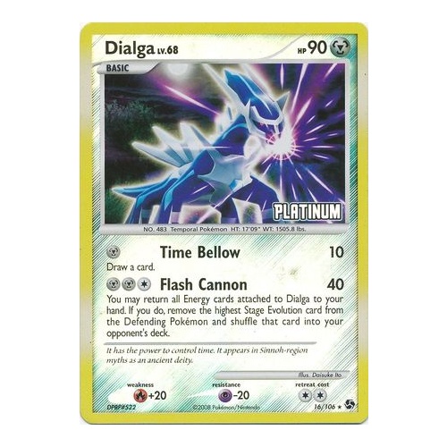 Dialga 16/106 DP Great Encounters Reverse Holo Rare Pokemon Card NEAR MINT TCG